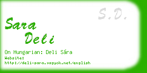 sara deli business card