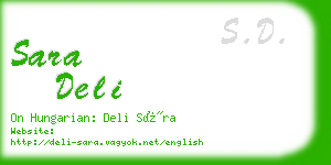 sara deli business card